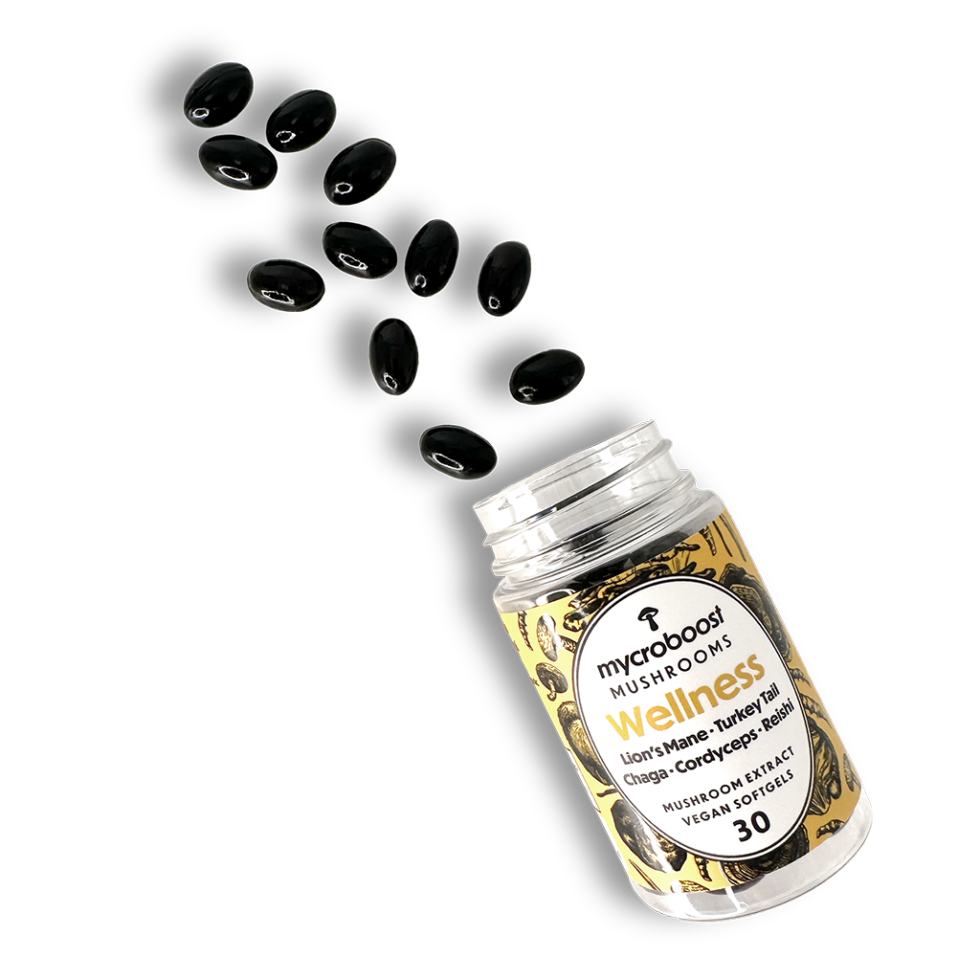 mycroboost wellness mushroom softgels spill